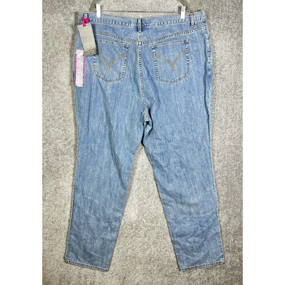 Venezia Rigid‎ Easy Fit Jeans Womens Size 24 Tall Blue Denim Distressed Pockets - Picture 2 of 16